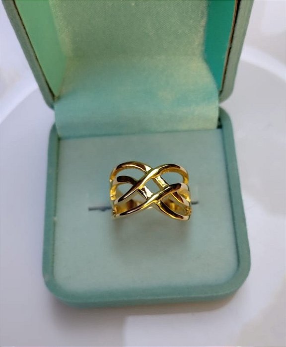 Anel Maxi Geométrico Ouro 18k