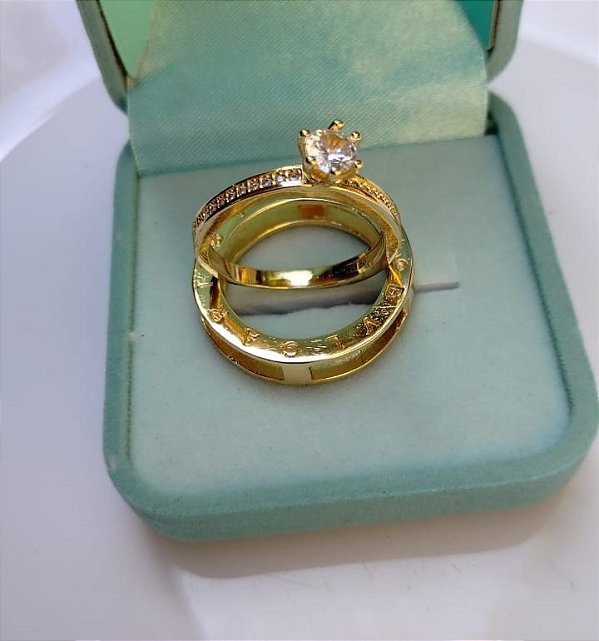 Anel Inspiração Alta Joalheria - Folheado a Ouro 18k