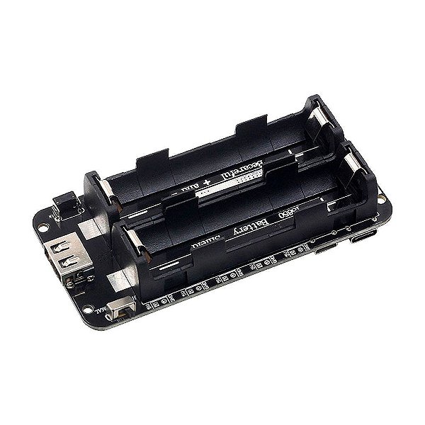 Shield Carregador 2 de Bateria 18650 com USB, Saída 5V / 3V e Proteção de Sobrecarga ou Descarga Excessiva