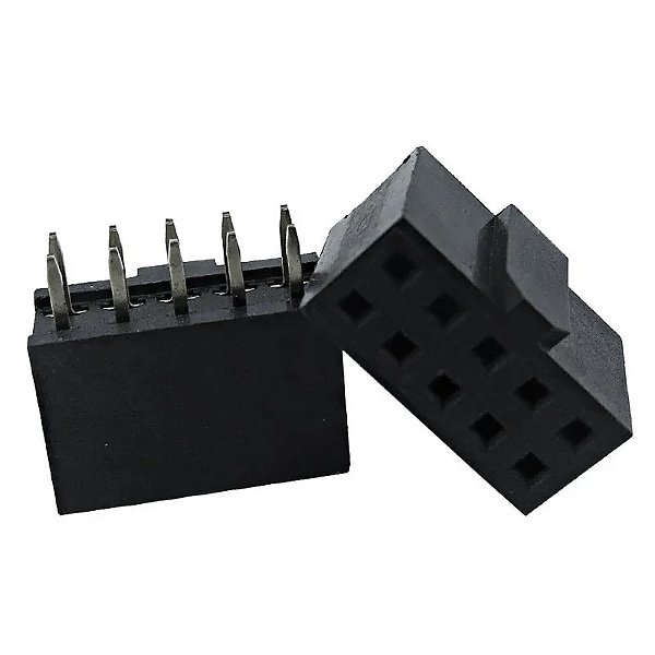 Barra Dupla de Pinos Fêmea 10 Pinos 2x5 2,54 mm - AF Eletrônica