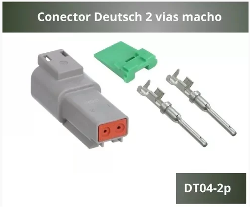 Conector Deutsch 2 Vias Macho Dt04