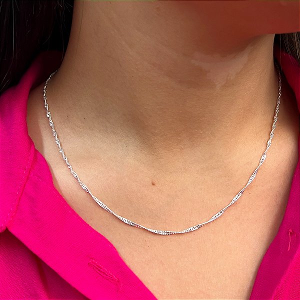 Corrente Singapura Em Prata 925 - 45 cm