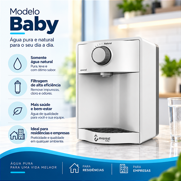 Assinatura e Locação de Purificador de Água Everest Baby (Água Natural)
