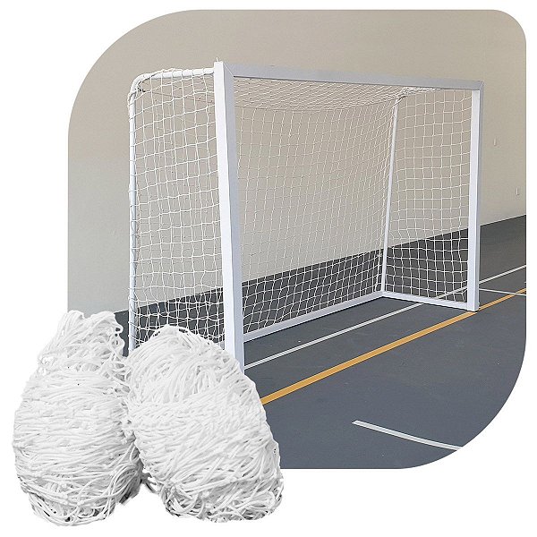 Par de Rede para Trave de Gol Futsal Sob Medida Fio 6 Nylon