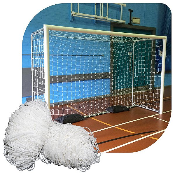 Par de Rede para Trave de Gol Futsal Caixote Nylon Futebol de Salão