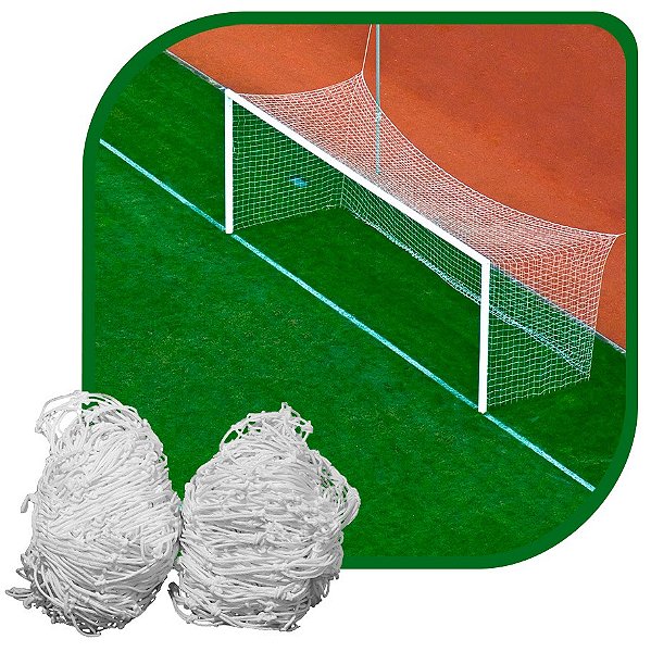 Par de Rede para Trave de Gol Futebol de Campo Caixote Nylon