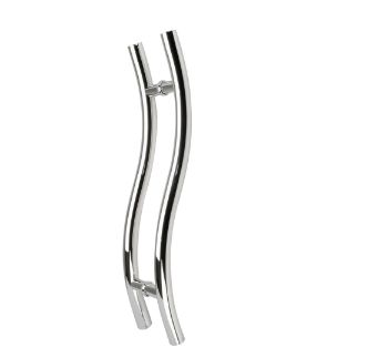 Puxador tubular em S de inox 450 x 300