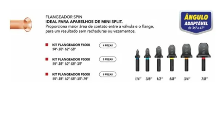 Flangeador Spin F6000 - 1/4 3/8 1/2 5/8 3/4 7/8 + Case - N