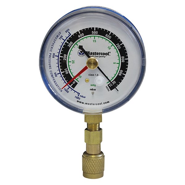 VACUOMETRO ANALOGICO 80MM EM MBAR CONEXAO 1/4"SAE GIRATORIA MONTAGEM BOMBA VACUO 98066 MASTERCOL