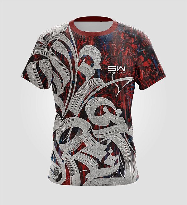 Camiseta Masculina | Grafite Premium Vermelho