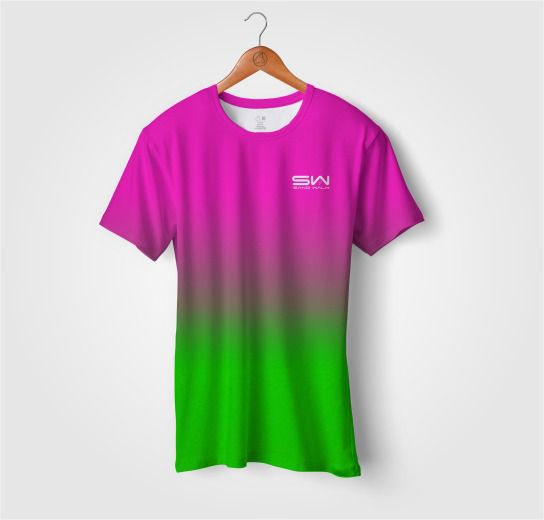Camiseta Beach Tennis | Manga Curta | Rosa e Verde