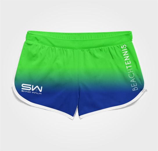 Shorts Feminino | Modelo Treino | Beach Tennis | Verde e Azul