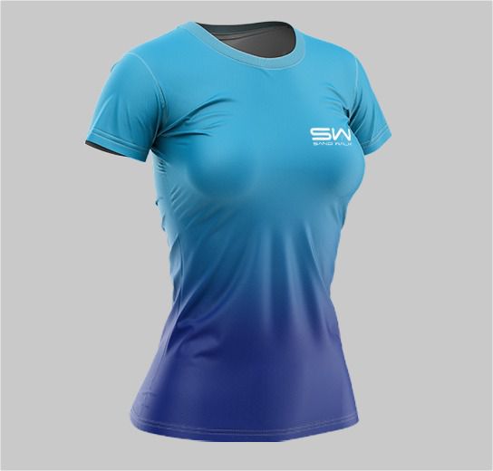 Camiseta Feminina | Beach Tennis |  Azul Claro & Azul Escuro