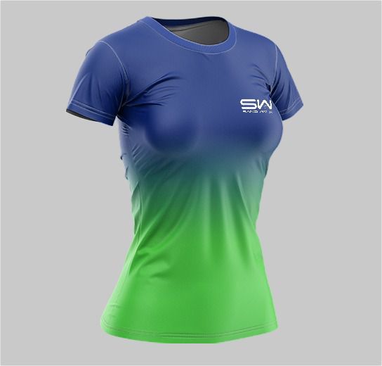 Camiseta Feminina | Beach Tennis | Azul e Verde