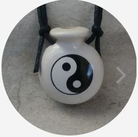 Aromatizador Pessoal - Cantil Branco - Símbolo Yin Yang