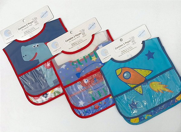 Kit babador impermiável infantil PEVA 2 peças - Camesa baby