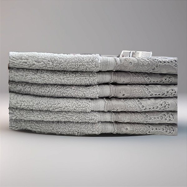 Toalha social com renda 100% algodão egípcio 30x50cm