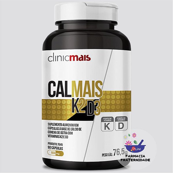 Calmais K2 D3 850 mg 90 Cápsulas
