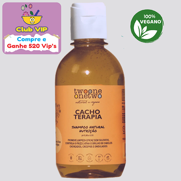 Shampoo Natural Nutrição Cacho Terapia Vegano 250 ml