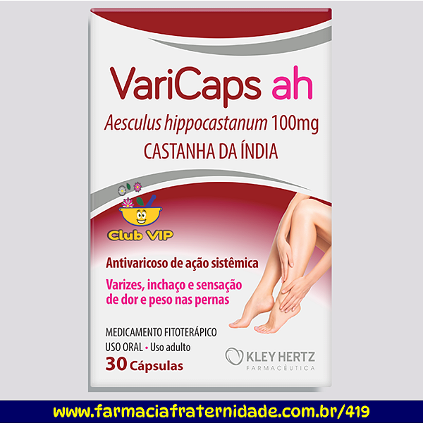 Varicaps AH 100 mg 30 Cápsulas