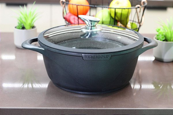 Panela Frigigold linha Premium Fosca 28cm com tampa Capacidade 6 litros