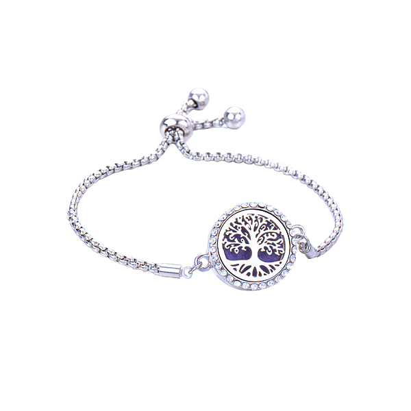Pulseira Difusora - Pingente 21mm - Árvore Da Vida - Prateado - Liga de Zinco