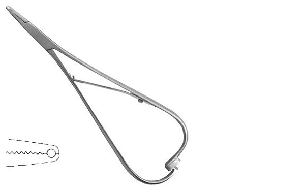 Porta Agulha Mathieu Hole Tip 14cm Alemã Ortho Organizers