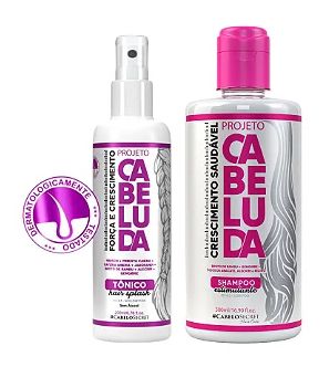 ❤️A-DO-RO essa dupla!???? Tratamento Projeto Cabeluda (Shampoo Estimulante 500 ml + Tônico Hair Splash 200 ml)