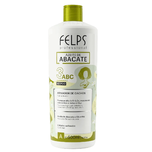Felps Cachos Azeite de Abacate Ativador de Cachos 3ABC 500ml Cabelos Cacheados