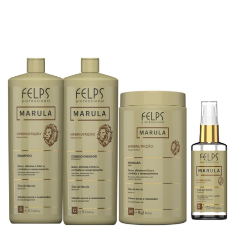 Felps Marula Hipernutrição Kit Profissional 3x1L + Óleo