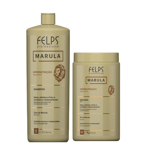 Felps Kit Marula Hipernutrição Shampoo 1 Litro e Máscara 1Kg