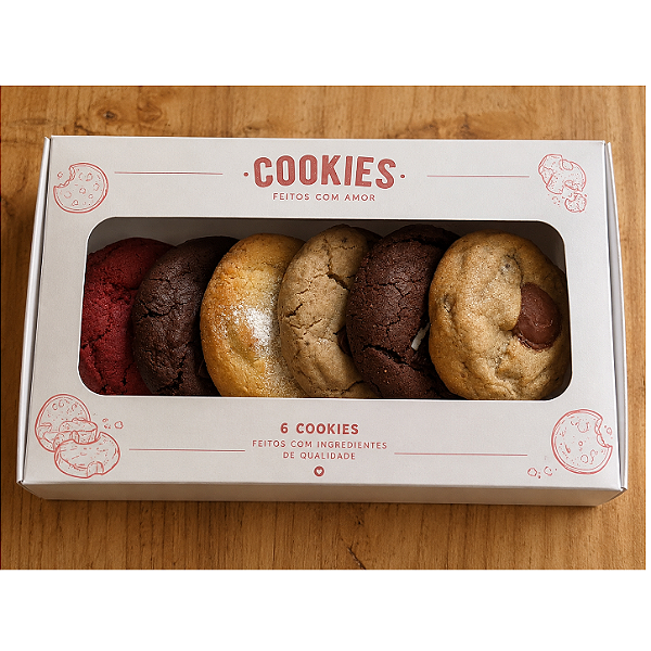 Caixa com 6 cookies