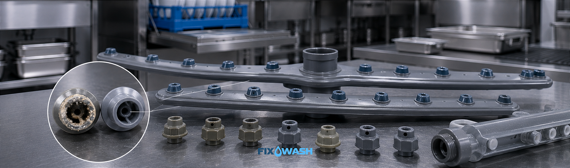 Bicos de lavagem da lava-louças industrial manutenção limpeza peças Fixwash
