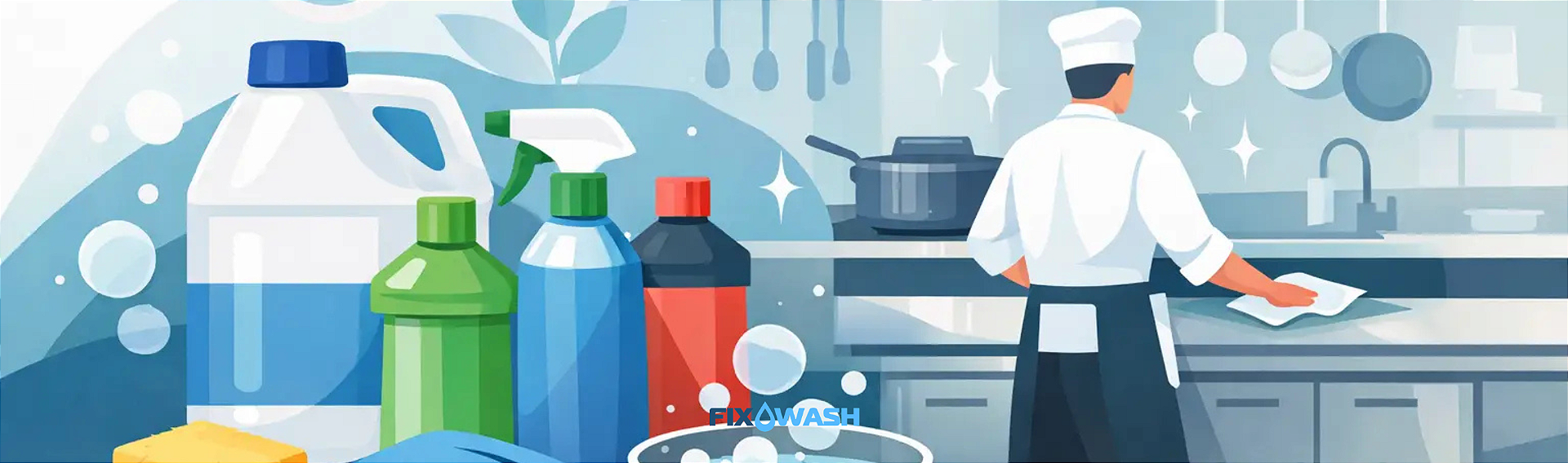 Químicos para cozinha profissional detergente secante desengordurante e desincrustante Fixwash