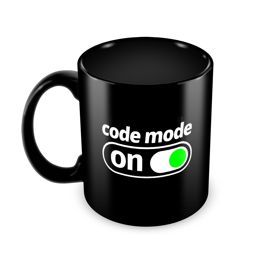 Caneca Code Mode On preta