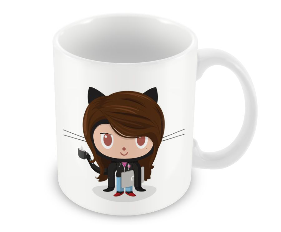 Caneca Octocat Girl Github