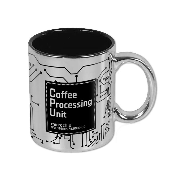 Caneca CPU Coffee Processing Unit Prateada
