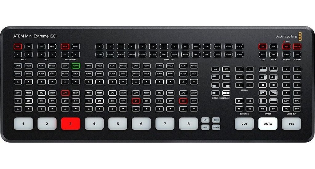 ATEM Mini Extreme スイッチャー Mesa de Vídeo Switcher BlackMagic ATEM MINI EXTREME ISO - Loja dos