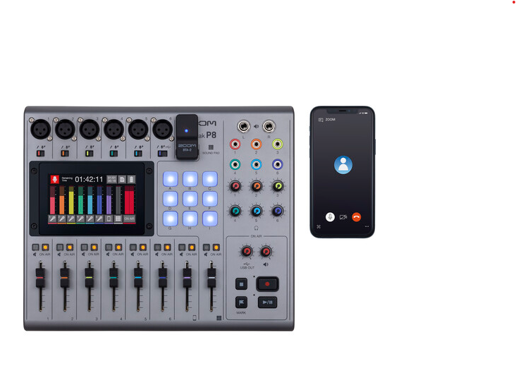 Gravador de Podcast ZOOM PodTrak P8 Portable Multitrack - Loja dos
