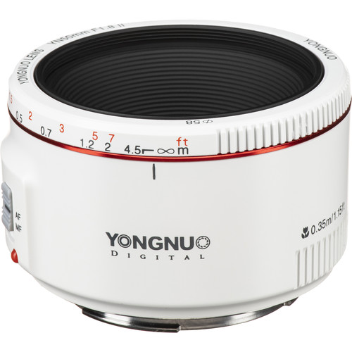 Lente YONGNUO 50mm f/1.8 II Lens para Canon EF (White