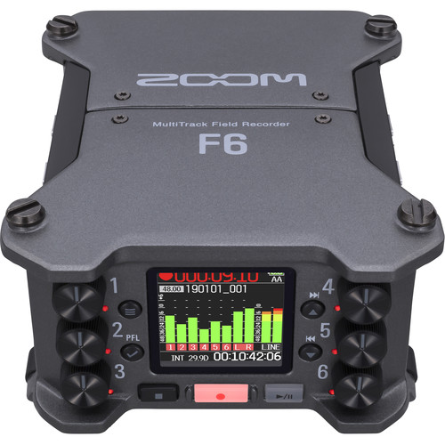 Gravador de Áudio ZOOM F6 6-Input / 14-Track Multitrack Field