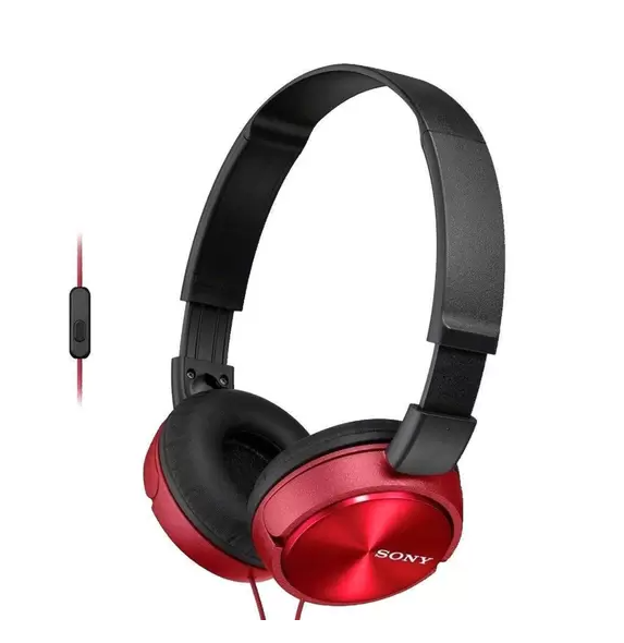 Fone de ouvido Sony MDR-ZX310AP On-Ear com Fio e cm Microfone (Red