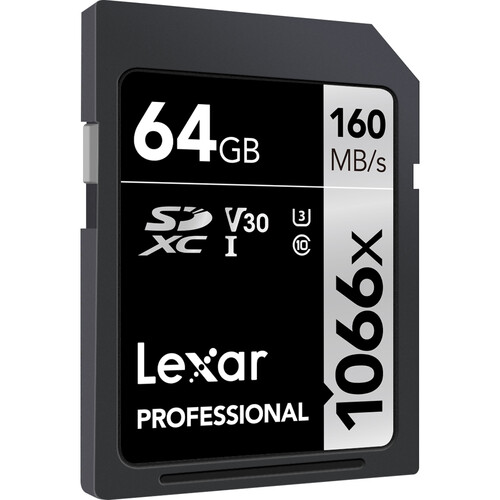 Cartão de Memória SD LEXAR PROFISSIONAL 1066x 64 GB V30 UHS-I