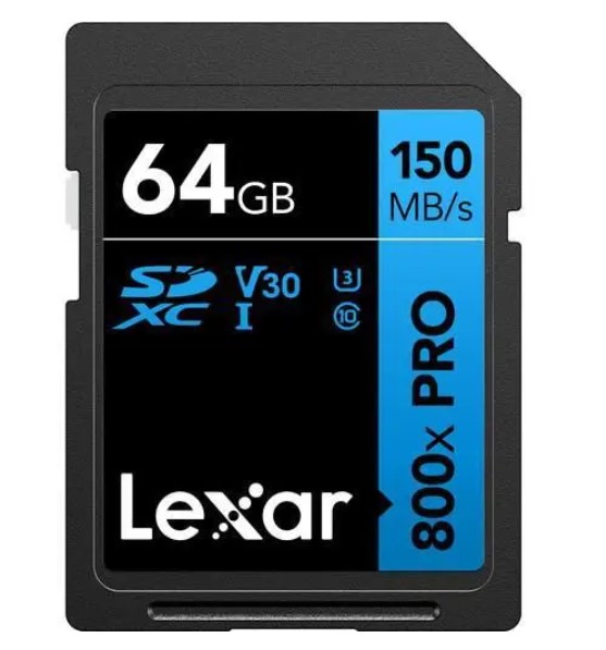 Cartão de Memória SD LEXAR 800x PRO 64 GB V30 UHS-I (150MB/s