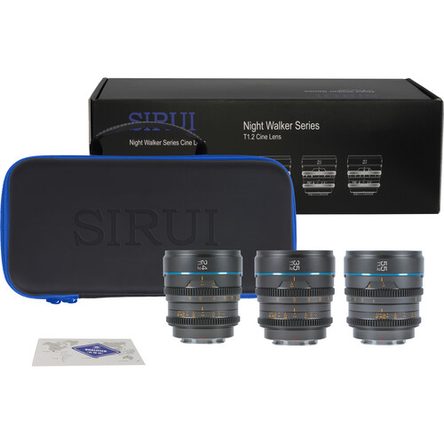 SIRUI Night Walker 16mm,24mm,55mmレンズセット Kit de 3 Lentes SIRUI Night Walker MS-3SEB T1.2 S35 Cine 24,35 e