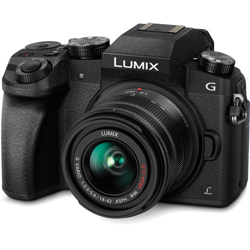 Lumix カメラ Câmera Panasonic Lumix G7 + 14-42mm (Black) - Loja dos Marios