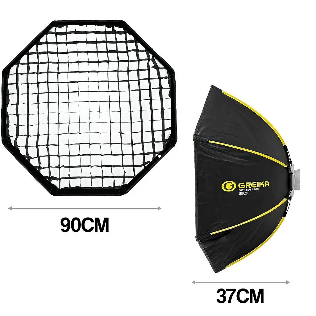 Softbox Greika GK3-90 Octa Montagem Rápido Bowens Com Grid - 90cm