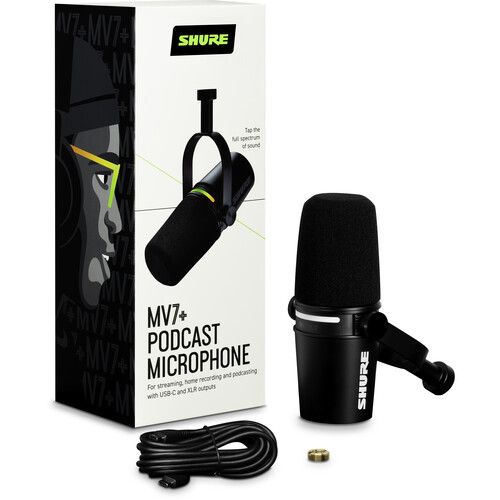 SHURE MV7+ PODCAST KIT 国内正規品/メーカー保証2年 SHURE MV7+ (Microfone Podcast XLR e USB-C) - Loja dos Marios