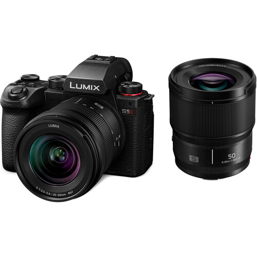 Câmera Panasonic Lumix S5 II + Lentes 20-60mm f3.5-5.6 + 50mm f1.8
