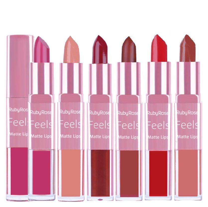 Batom 2 em 1 Matte Feels Ruby Rose Atacado HB8608-04 - 36 unid